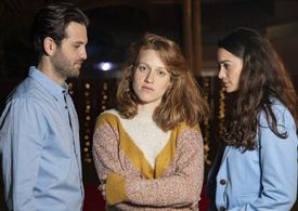 Roy Nik, Daniel Gal, and Avigail Kovari in Last Cigarette (2022)