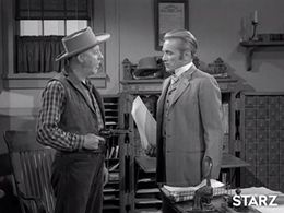 Ted Knight and J. Pat O'Malley in Gunsmoke (1955)