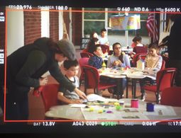 On set with sister (Michaela Russell) filming Love to the Rescue | Hallmark Channel.