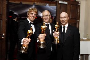 Stephen Rosenbaum, Kim Sinclair, and Andrew R. Jones at an event for The 82nd Annual Academy Awards (2010)