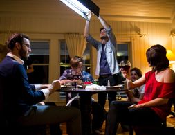 Delphine Chanéac, Mike Dwyer, Andrew Hovelson, Nicholas Bushman, and Brian Faust in Stranger in the Dunes (2016)