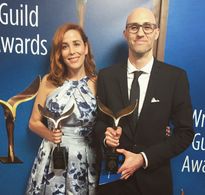 Linsey Stewart & Dane Clark at the 2017 WGA Awards