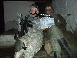 Shooting a running gun fight on Outpost II: Black Sun