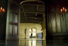 Lily with Scott Glenn on set for Daredevil.