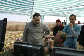 Mirza (Papuna) Davitaia and Renny Harlin on Production of 5 days of August. Georgia