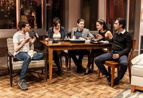 Jesse Eisenberg, Michael Zegen, Annapurna Sriram, Kunal Nayyar, and Erin Darke