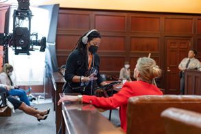 Dawn Wilkinson directing Tricia Helfer in 