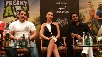 Nawazuddin Siddiqui and Amy Jackson at an event for Freaky Ali (2016)