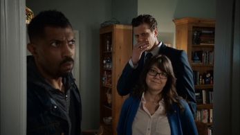 As Fran Tabuto in Angie Tribeca with Deon Cole and Hayes McArthur
