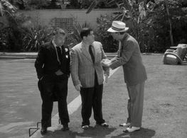 Bud Abbott, Don Barclay, and Lou Costello in In Society (1944)