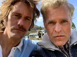 on set with Alexander Skarsgård