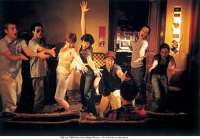 From left to right: Kevin Bishop, Romain Duris, Kelly Reilly, Cécile de France, Christian Pagh, Barnaby Metschurat and C