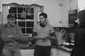 Kyle Thompson on set of the short film There All Along