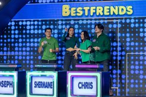 Shermaine Santiago, Aubrey Miles, Joseph Ison, and Chris Padilla in Family Feud Philippines (2022)