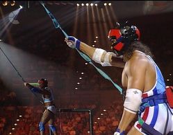 Michael Van Wijk and Michael Lewis in Gladiators (1992)