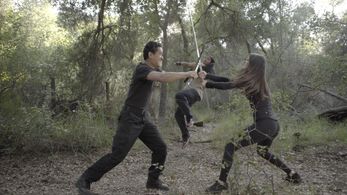 Michael Chaturantabut, T.J. Storm, and Neraida Bega in Power Play (2016)