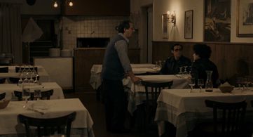 Willem Dafoe, Damiano Tamilia, and Roberto Panzironi in Pasolini (2014)