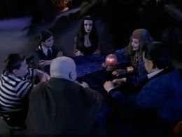 Michael Roberds, Nicole Fugere, Ellie Harvie, Betty Phillips, Brody Smith, and Glenn Taranto in The New Addams Family (1