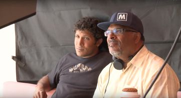 Matt Adetuyi and Alfons Adetuyi on LOVE JACKED set in Cape Town.