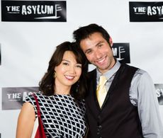 Mitch and Ming-Na Wen at the Super Cyclone Premiere