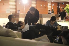 Batur Belirdi, Teoman Kumbaracibasi, Volkan Karagül, Onur Ünsal at the set of Authority (2014)