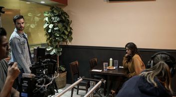 Ava Ticotin on set of Lupita