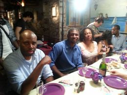 On the set of Meet Mario between shots.