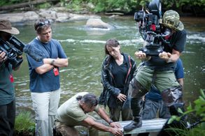 THE HUNGER GAMES: Robin Bissell and Jennifer Lawrence