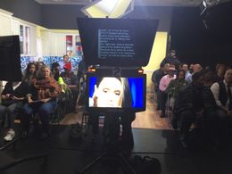 BTS SHOT OF ME AS HOST ON SET OF TV SHOW BY JOHN PALLOTA