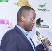 Being interviewed in Kingston, Jamaica at the Destiny premiere