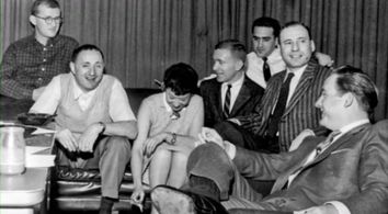 Mel Brooks, Sid Caesar, Larry Gelbart, Lucille Kallen, Danny Simon, and Mel Tolkin in Your Show of Shows (1950)