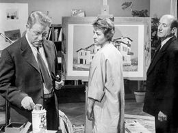 Jean Gabin, Annie Girardot, and Olivier Hussenot in Inspector Maigret (1958)
