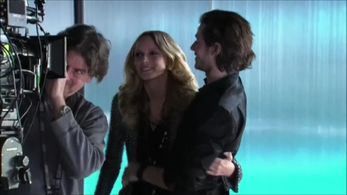 Ingrid Schram & Gaspard Ulliel during the Making of Bleu de Chanel