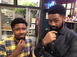 W/ Theodore Barnes on the set of Prince of Peoria