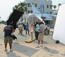 Chelsey Crisp, on the set 