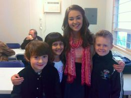 Spencer Drever, Devina Briggs, Matreya Fedor & Jakob Davies on the set of Mr. Young.