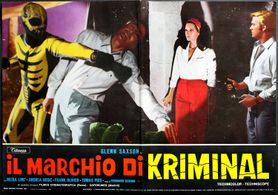 Glenn Saxson, Armando Francioli, and Helga Liné in Il marchio di Kriminal (1968)