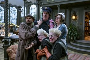 John DeSantis, Jacqueline Robbins, Joyce Robbins, Matty Cardarople, and Usman Ally in A Series of Unfortunate Events (20