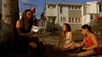 Joseph Kairau, Mamaengaroa Kerr-Bell, Rachael Morris Jr., and Rena Owen in Once Were Warriors (1994)