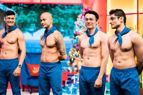 Robin Hanrath, Will Devaughn, Hideo Muraoka, and Addy Raj in Bawal na game show (2020)