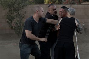 Yun Young, Mario Loya, Donald A. Perez, and Sal Cartagena in Tough Guy (2023)