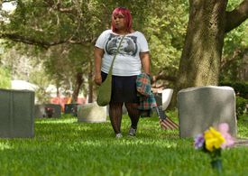 Jannette Sepwa as Abigail on set of 