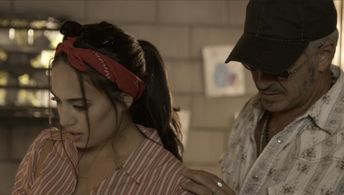 Taylor Stammen playing Angelina Jolie for REELZ TV series 