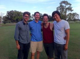 Gavin Kelly, Erik Lunseth, Ryan O'Nan, and Charles Chu in Chu and Blossom