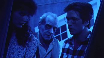 Geena Davis, Alec Baldwin, and Simmy Bow in Beetlejuice (1988)