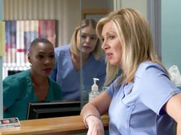 Office scene in That's Amore 2019, with Amy Lynn and Logan