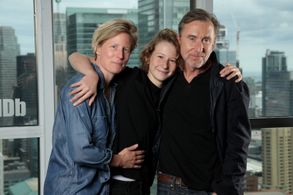 Tim Roth, Misha Handley, and Thea Sharrock at an event for The Song of Names (2019)