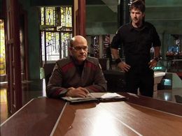 Robert Picardo and Joe Flanigan in Stargate: Atlantis (2004)