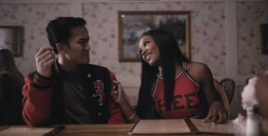 Still of Victoria Richards and Jonathan Huynh-Mast on 2 Eye Drops From Normal