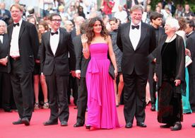 Salma Hayek, Roger Allers, Bill Plympton, and Tomm Moore at an event for Kahlil Gibran's The Prophet (2014)